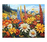 MAXBYE Pintar por Numeros Adulto, Arbustos de Flores Kit de Pintura por Números para Principianti al óleo de Lienzo DIY, Paint by Number Kits Pigmento Acrílico, Regalo Decoración Hogar 40x50cm