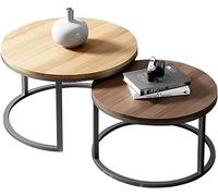 MAXCBD Mesa de Centro Informal Retro, Juego de mesas de Centro anidadas, Mesa Auxiliar de té y café for el hogar de la Sala de Estar, Estilo Industrial (Color : C)