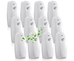 Maxcheck 12 dispensadores automáticos de ambientador en aerosol, dispensador automático de pulverización, ambientador en aerosol para baño, funciona con pilas, de pie o montado en la pared, para baño,