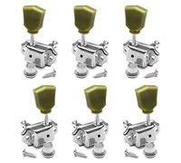 MAXCHEER 3R3L - Clavijas de afinación para guitarra vintage de lujo, botón verdoso para reemplazo de guitarra Epiphone Les Paul Style (cromo)