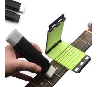 MAXCHEER Kit limpiador de guitarra, borrador de cuerdas de guitarra de doble cabeza, removedor de óxido con lubricante en cuerda de cepillo y herramienta de paño limpio para violín/bajo/ukelele