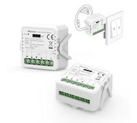 Maxcio Interruptor Persianas WiFi Módulo, Relé de Persiana WiFi con Función de Porcentaje, Temporizador, Control por App y Voz, Interruptor Persiana Compatible con Alexa/Google Home, 2 Packs