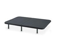 MAXCOLCHON Base Tapizada Partida Tejido 3D Transpirable con Patas Metálicas de 25cm Altura Total 30cm para Accesos Estrechos y Descanso Firme 200x200 (2 de 100x200) - Gris