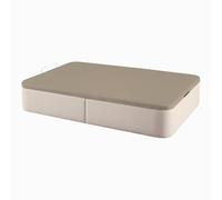 MAXCOLCHON Canape Abatible de Polipiel con Gran Capacidad de Almacenaje, Base Transpirable 3D para Colchones Viscoelasticos, Altura 37.5cm, Fabricado en España, Marfil (150x190cm)
