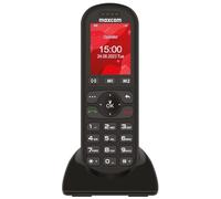 Maxcom MM39D - 4G Volte - Botón Grande - Teléfono móvil inalámbrico de Escritorio para Uso doméstico y de Oficina con Tarjeta SIM - Cargador de Escritorio USB-C - Enchufe británico - Negro