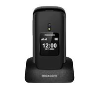 Maxcom Teléfono móvil con tapa 4G MM834L con pantalla dual, botón SOS, linterna, radio FM y altavoz manos libres, incluye base de carga de escritorio