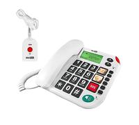 Maxcom Teléfono Sobremesa / Memoria / Teclas Grandes/ Botón Sos / Senior Kxt 481 Blanco
