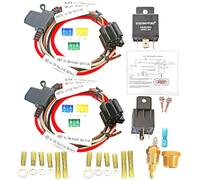 MAXCOOLING - Kit de cableado eléctrico de 185 a 175 grados con relé de doble ventilador eléctrico para radiador, ventilador de refrigeración, interruptor de termostato, sensor de temperatura de 3/8 o