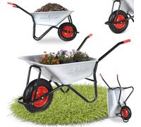 MAXCRAFT Carretilla Carga 250 kg 100 L Carro de Transporte Aire Neumáticos Jardin Empuñadura de Goma - Negro