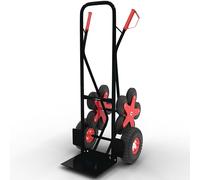 MAXCRAFT Carretilla de Mano hasta 200 kg Carro de Transporte Carrito Escaleras - 12 Ruedas en Negro