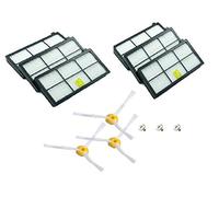 MAXDIRECT Kit Recambios de 6 Filtros y 3 Cepillos de 3-Armada Compatible con iRobot Roomba Serie 800 y Serie 900.