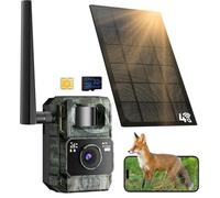 MAXDONE Cámara de caza 4G/LTE con tarjeta SIM, cámara de caza de 48 MP con transmisión de teléfono móvil, aplicación solar con batería de 6000 mAh, cámara de animales salvajes con visión nocturna