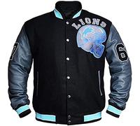 MAXDUD Chaqueta Bomber para hombre en negro y gris | Chaqueta universitaria estilo Letterman para Tom Hardy, chaqueta ligera de béisbol, M