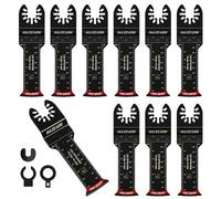 MaxEarn 10 cuchillas de sierra oscilante extralarga de 70 mm, multiherramienta de titanio con 3 adaptadores, accesorios universales de herramienta oscilante de liberación rápida para cortar metal,