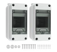 MaxEarn 2 cajas de distribución empotradas, IP65, resistentes al agua, 1 fila para 3 módulos, distribuidor pequeño con tornillos de montaje para jardín o exterior
