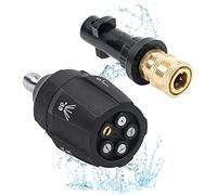 MaxEarn Adaptador y Boquilla Turbo Giratoria, 1/4" Conexión Rápida + 5 en 1 Múltiples Ángulos Turbo, para Kärcher K2 K3 K4 K5 K6 K7 Hidrolimpiadora, 4000PSI Presión 1/4 Pulgada para Kärcher K2-K7