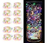 MAXEE 10 pzs Guirnalda LED de 2M colores, impermeabilización bricolaje, iluminación ambiental, decoración de interiores y exteriores, 4 pzs cuadradas + 6 pzs planas