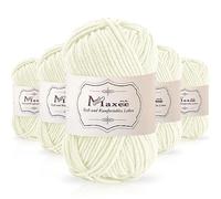 Maxee 250 g (5 x 50 g) Hilo para Tejer a Crochet, Lana Crochet Mano Ovillos Acrílicos, Lanas Tejer, Hilo Crochet para Gorros, Bufandas, Ropa y Trabajos de Crochet, Principiantes y Profesionales