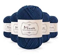 Maxee 250 g (5 x 50 g) Hilo para Tejer a Crochet, Lana Crochet Mano Ovillos Acrílicos, Lanas Tejer, Hilo Crochet para Gorros, Bufandas, Ropa y Trabajos de Crochet, Principiantes y Profesionales