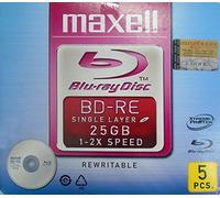 Maxell BD-RE 25GB 25GB BD-RE - BD-RE vírgenes (2X, Policarbonato)