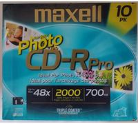 Maxell CD-R 700 Photo Pro 10 Pack - Blanco CDs (CD-R, 700 MB, 10 PC(s), 48x)