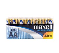 Maxell Pilas alcalinas LR6 AA – Pack de 32, color dorado