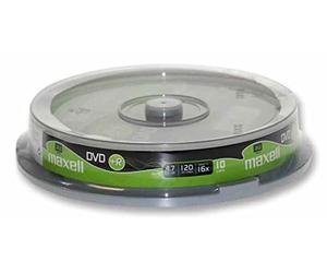Maxell M160 - Pack de 10 DVD+R, 16x, 4.7 GB