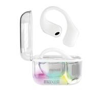 Maxell OWS Pro - Ganchos abiertos para los oídos con Bluetooth, hasta 18 horas de reproducción con funda, escucha el mundo que te rodea, sonido envolvente, colores vibrantes
