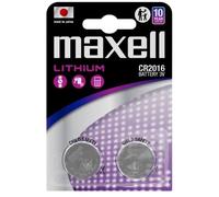 Maxell pack de 2 pilas litio de boton cr2016 3v