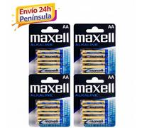 Maxell Pilas Alcalinas AA LR06 1.5V Pack 16 Unidades (4x4) Larga Duración Alta Potencia