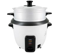 MAXELLPOWER Arrocera Eléctrica 0.6L (2-3 Raciones) con Vaporera, 300W, Bowl Antiadherente Extraíble, Mantener Caliente, Tapa de Vidrio, Incluye Cuchara y Vaso Medidor, (0,6L)