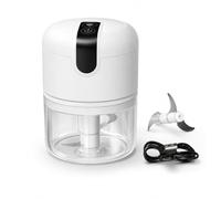 MAXELLPOWER Picadora Eléctrica Ajos USB 30W - Mini Picadora Recargable 250ml - 3 Cuchillas Acero Inoxidable - Batería 1300mAh - Picadora Portátil para Ajo, Verduras y Frutos Secos