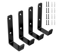 Maxentico 4 Pcs Ganchos para Colgar Resistentes, Gancho pared de Garaje Herramientas, Ganchos de Pared para Atornillar, Ganchos para Pared Forma de J, Soporte de Pared para Artículos Voluminosos