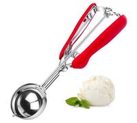 Maxentico Cuchara Helado Bola 5 cm, Cuchara de Helado Inoxidable, Ice Cream Scoop con Gatillo, Cuchara para Bolas de Helado, Sacabolas Helado, para Helado, Fruta, Albóndigas, Masa para Galletas
