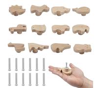 Maxentico Tiradores Cajones(12Pcs), Pomos Infantiles para Muebles Cabinet Knobs, Puxadores para Moveis Crianca Comoda Bebe para Habitación Infantil, Armarios Tirador Madera Habitación