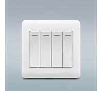 MAXEPO 1-4 Gang 2 Way Lámpara de pared 86 Tipo Personalidad Interruptor de luz de pared Interruptor de iluminación interior Moderno minimalista Blanco Inicio Interruptor basculante Interruptor de botó