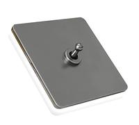 MAXEPO Gris Retro Creatividad Interruptor Interior Interruptor de luz de Pared 1-4 Gang Interruptor de Palanca de latón de 2 vías 86 Tipo Control Dual Oculto Toma de Hotel Dibujo doméstico Palanca de