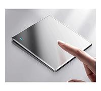 MAXEPO Interruptor de enchufe extrafino de vidrio templado con material seguro certificado Interruptor ultrafino tipo 86 con decoración de pared oculta Interruptor de luz para el hogar, la oficina, el