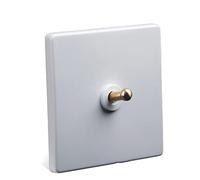 MAXEPO Palanca de interruptor blanca Interruptor de luz de pared Interruptor de latón Palanca de aire industrial nórdica LOFT 86 Tipo Panel italiano cepillado oculto Control doble Toma de hotel de vie