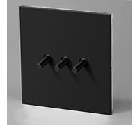 MAXEPO Retro Negro Estilo Industrial Interruptor de Palanca Retro 86 Tipo Luz de Pared Oculta Creatividad 10A-250V Personalidad Bronce Interior Latón 1-4 Gang Enchufe de Palanca de 2 vías