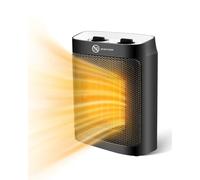 Maxesla Calefactor Eléctrico de Bajo Consumo, Calentador de Ventilador Cerámico de 1500W, 2 Modos de Temperatura, Protección contra Sobrecalentamiento y Vuelco, para Dormitorios o Baños