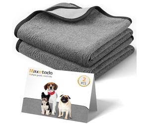 Maxetodo 2pcs Empapadores Perros Reutilizables 70*100CM, Almohadilla de Entrenamiento Lavable y Reutilizable Impermeables Antideslizantes de Tejido Polar para Mascotas Perros Gatos Conejos