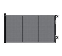 Maxetodo Puerta Retráctil para Bebés de 140 Cm, Puerta de Seguridad Reforzada con Varillas de Fibra de Vidrio, Bloqueo con una Sola Mano y Parte Inferior Ajustable, Puerta de Malla Extra, Negro