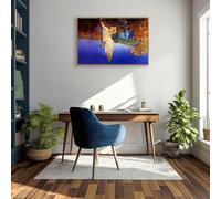 Maxfield Parrish Éxtasis Realismo Obra de arte romántica Retrato de mujer Arte de pared Impresiones de arte renacentista Pintura de paisaje de fantasía Impresión genial Póster 30x20cm(12x8in)Enmarcado