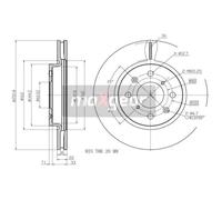 MAXGEAR 2X Disco De Freno Ø256mm Delante Ventilado Para Suzuki Swift IV 1.2 1.6