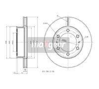 MAXGEAR 2X Disco De Freno Delante Ø297 Mm Ventilado Para Toyota Hilux VII