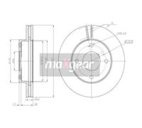 MAXGEAR 2x Disco De Freno Delantero Ø257 Mm Ventilado Para Nissan NV200 Evalia