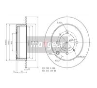 MAXGEAR 2x Disco Freno Trasero Ø262mm Completo para Mitsubishi Lancer VII