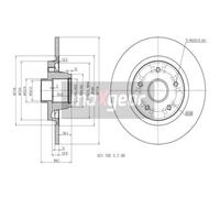 MAXGEAR 2x Disco Freno Trasero Ø274 MM Completo para Renault Kangoo Express FW0
