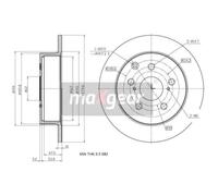 MAXGEAR 2x Disco Freno Trasero Ø280 Completo para Toyota Avensis Familiar T25